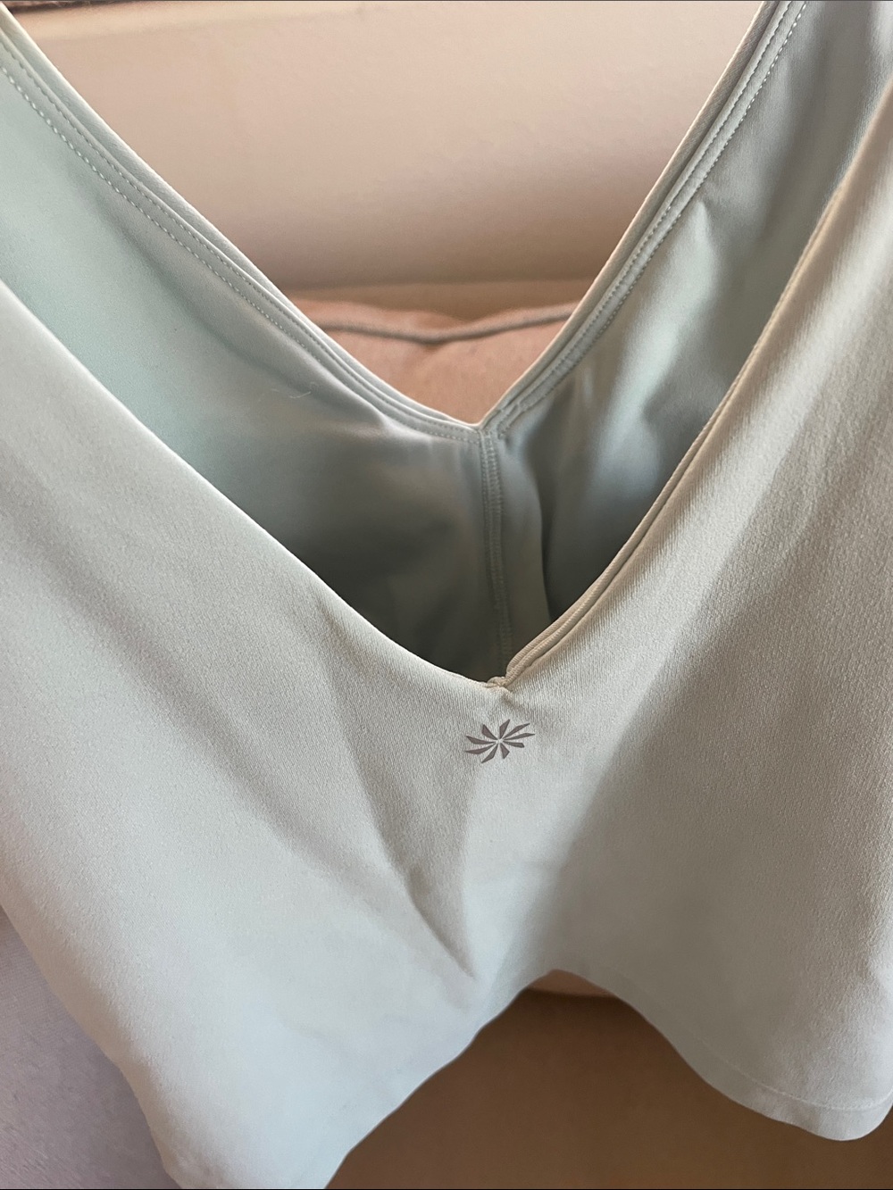 Athleta Transcend V-Neck Cropped Bra in Light Sage SIZE S - Picture 7 of 9
